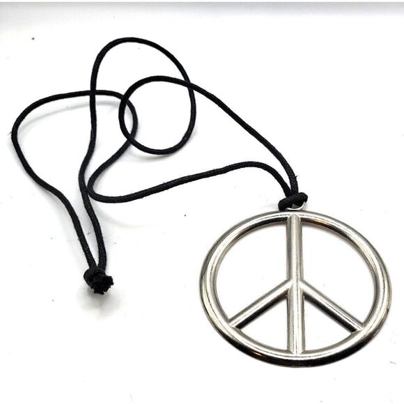 Fashion Jewelry Jewelry - Large Peace Pendant Necklace 27in pendant 2.75in